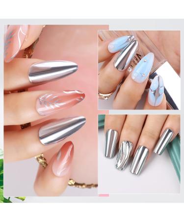 Makartt Painting Gel Nail Polish UV: Silver Chrome Mirror Metallic Effect for Nail Art - Buy Online on SooperMarket.com