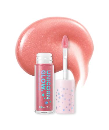 UNICORN GLOW Luminous Lip Gloss 3 Rose Gold -Moisturizing Lip Gloss with Shimmery Finish - Lightweight Sheer and Hydrating 0.18 oz. / 5 g glitter gloss