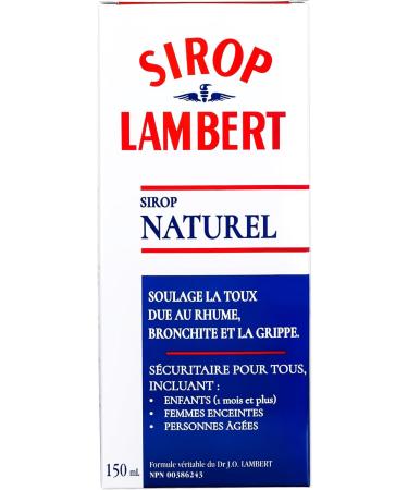 Lambert Syrup - Natural Cough Syrup - Reliefs Cough due to Colds Bronchitis and Flu - Effective for Dry and Wet Cough Safe for Children (Sirop Lambert) (150ML) - Buy Online on SooperMarket.com
