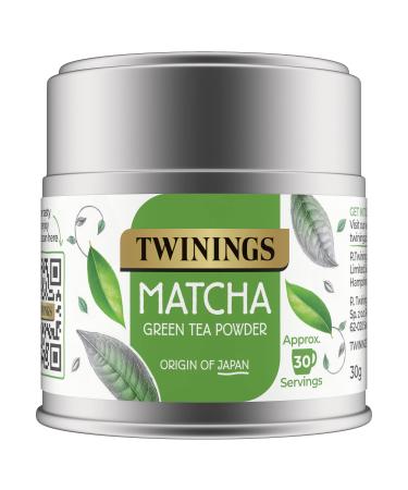 Twinings Matcha Green Tea Powder Tin - Organic Ceremonial Grade Matcha Powder from Japan Tea for Health & Self Care Vegan Friendly Enjoy Hot or Cold 30g Matcha Powder 30g