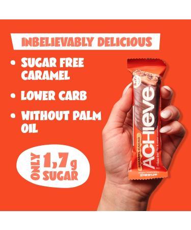 ahead ACHIEVE Keto Chocolate Bars 18x35g | Caramel Cacao Low Carb Sugar Free with MCT-Fats | 100% Natural Keto & Healthy Snacks - 18 Count - Buy Online on SooperMarket.com