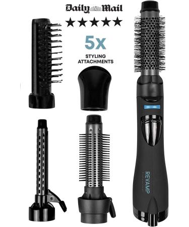 REVAMP Progloss Airstyle Heated Volumiser Brush with Retractable Comb - Black - Buy Online on SooperMarket.com