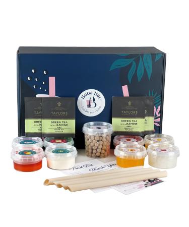 Boba Bar London | Coral Reef Mixed Bubble Tea Kit | 4 Mixed Tea Flavours | 4 Boba & Jelly Toppings | Tapioca Pearls | 4 Bamboo Straws | 4 Tea Bags | 2 Recipe Cards Boba Bar London | Coral Reef Mixed Bubble Tea Kit | 4 Mixed Tea Flavours | 4 Boba & Jelly T