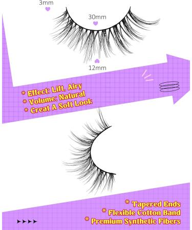 3D Mink Natural Fluffy False Lashes - 12mm C Curl Lightweight Look (7 Pairs) - Buy Online on SooperMarket.com