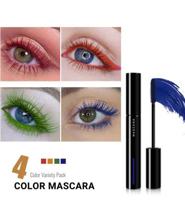 Joyeee Coloured Mascara Waterproof Brown Mascara Voluminous 4pcs 4D Silk Fiber False Lash Effect Tubing Mascara Eyelash Comb Volume Length Long Lasting Smudge Proof Lashes Make Up for Women Girl #043 - Buy Online on SooperMarket.com