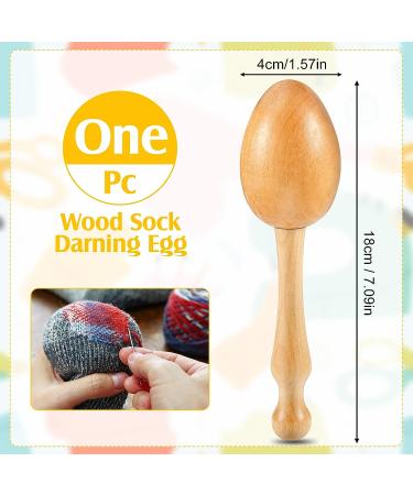 Wooden Darning Egg Kit for Socks - Needles, Threads, and Supplies - Buy Online on SooperMarket.com