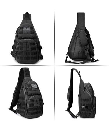 G4Free Tactical EDC Sling Backpack Military Rover Shoulder Sling Bag Pack with Pistol Holster for Concealed Carry Black - Buy Online on SooperMarket.com
