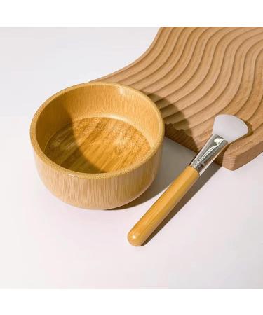 Face Mask Mixing Bowl Set - Bamboo DIY Facial Tools for Skin Care | Complete Mixing Tool Kit with Bowl Spatula Spoon & Brush Applicator - Buy Online on SooperMarket.com