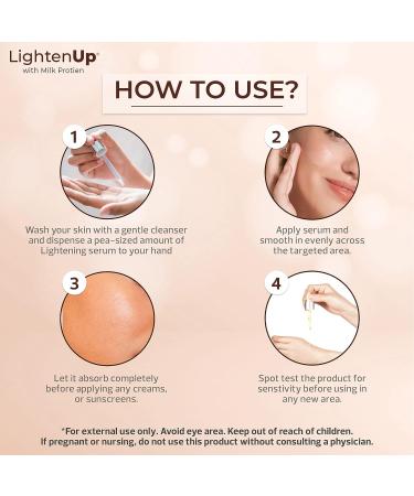 LightenUp Lactic Acid Serum - 1 fl oz - Fades Dark Spots on Face, Knees, Elbows - Buy Online on SooperMarket.com