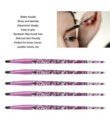 5pcs Lip & Eye Makeup Brush Set - Glitter Long Handle Professional Lip Brush Soft Hair Applicators for Lipstick & Eyeshadow - Buy Online on SooperMarket.com