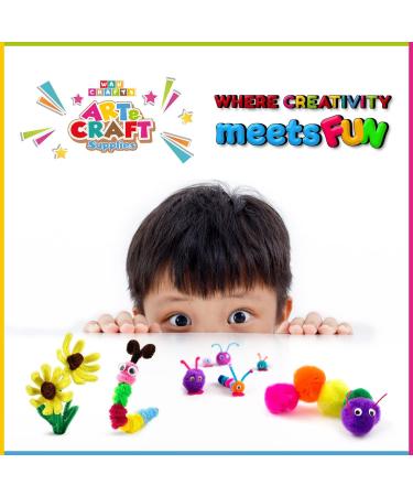 WAU Craft Pom Pom Balls - 100pcs 1.5 inch Multicolored Large Pompoms for DIY Crafts - Reusable Zipper Bag Included - Buy Online on SooperMarket.com