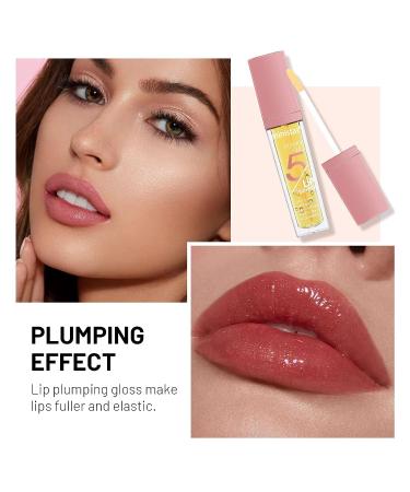 FREEORR 2Pcs Lip Plumper Gloss - Hydrating Lip Oil with Green Tea & Vitamin E for Fuller, Elastic Lips - Buy Online on SooperMarket.com