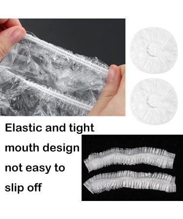 100 Pcs Extra Elastic Waterproof Shower Caps - Clear Plastic Cap for Home, Hotel, Spa & Salon - Portable Disposable Travel Cap - Buy Online on SooperMarket.com