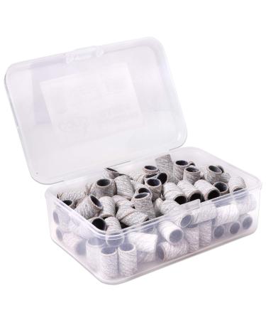 PANA 100 Pieces Nail Sanding Bands Professional Nail Manicure Great Fit for Nail Drill Bits for Acrylic Nails (180 Grit, Zebra) 180 Grit Zebra