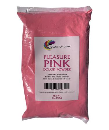 Colors of Love Pink Holi Color Powder - 15 Oz Bag - Ideal for color run events  bath bombs  youth group color wars  Holi events and more! 1LB