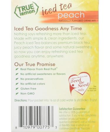 True Lemon Peach Iced Tea Mix - 4 Boxes of Instant Powdered Drink Packets | Refreshing True Citrus Peach Flavor to Quench Your Thirst - Buy Online on SooperMarket.com