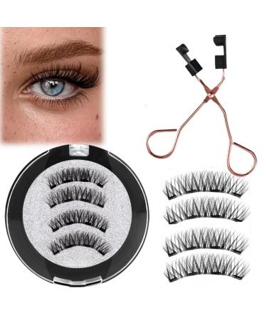Magnetic Eyelashes Natural Look Reusable Magnetic Eyelashes Kit with Applicator Magnetic Eyelashes without Eyeliner Magnetic Lashes Natural Magnetic Eyelashes 3D Magnetic Eyelashes No Glue Needed