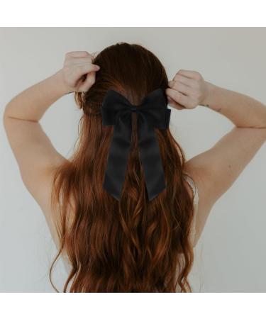 2 Pack Bow Hair Clips Black Hair Bows for Women Girls Large Bow Clips Hair Barrette Hair Accessories - Buy Online on SooperMarket.com