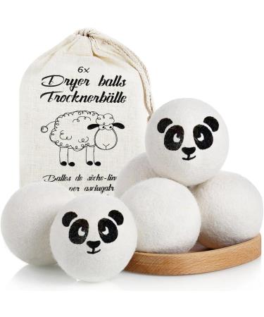 Maisitoo dryer balls for tumble dryers 6 pieces of dryer balls natural fabric softener made of 100% sheep wool reduces wrinkles and reusable antistatic drying time shortened