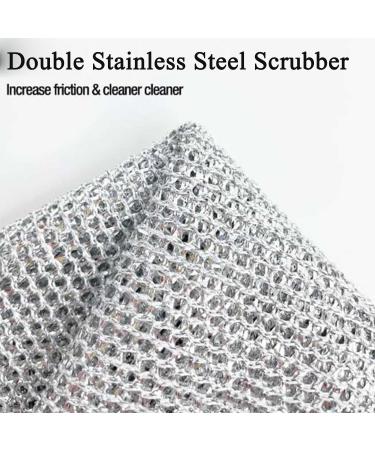 Multipurpose Wire Dishwashing Rags for Wet and Dry Multifunctional Non-Scratch Wire Dishcloth Double Stainless Steel Scrubber All-Purpose Wire Dishwashing Rag Remove Stubborn Stains (10pcs) - Buy Online on SooperMarket.com