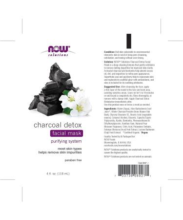 Now Foods Charcoal Detox Facial Mask 4 oz | Deep Cleansing Beauty Treatment - Buy Online on SooperMarket.com