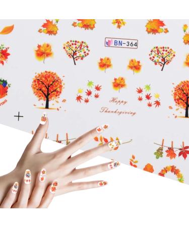 Thanksgiving DecorationsFall Nail Stickers Autumn Maple Leaves Pumpkin Turkey Nail Art Stickers Thanksgiving Themed Water Transfer Nail Decorations - Buy Online on SooperMarket.com