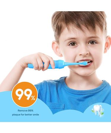 NBGRLVS Kids Sonic Electric Toothbrush | 2 Modes with Memory | 2 Min Timer | IPX7 Waterproof | Rechargeable Kids Toothbrush for Age 3+ | Blue - Buy Online on SooperMarket.com