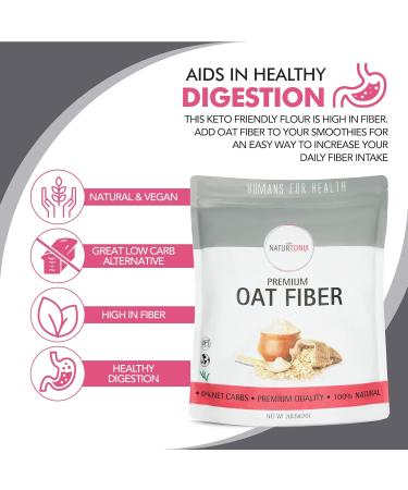 Naturtonix Premium Oat Fiber - Low Carb Flour Alternative - 1 lb Pack - Non-GMO, Vegan, Gluten Free - Keto Friendly - Buy Online on SooperMarket.com