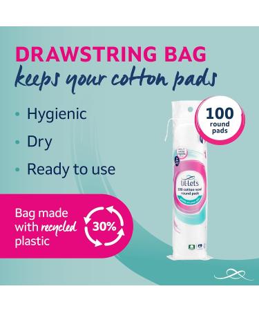 Buy Lil-Lets Certified Organic Cotton Wool Round Pads - 100% Pure Soft & Absorbent Gentle on Skin Ideal for Sensitive Skin - Pack of 100 - Buy Online on SooperMarket.com