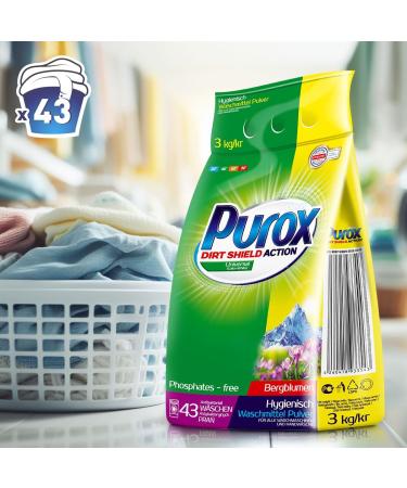 Buy PUROX Color & White Washing Powder 3kg - High-Quality Detergent for Bright Colors and Whites - International Shipping Available - Buy Online on SooperMarket.com
