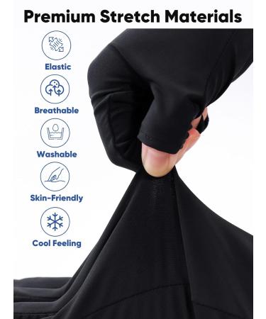 Subay UV Gloves for Gel Nails - Professional UPF50+ Anti-UV Fingerless Gloves in Black - Buy Online on SooperMarket.com
