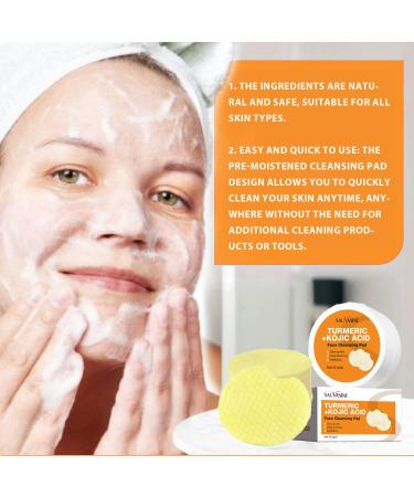 Turmeric Kojic Acid Cleansing Pads - 30pcs for Balanced Skin | Moisturizes & Nourishes | Leak-Proof Upgrade - Buy Online on SooperMarket.com