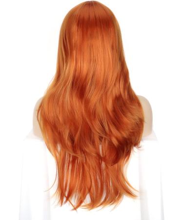 YEESHEDO Women's Long Wavy Curly Ginger Cosplay Wig 28 - Heat Resistant Synthetic Hair for Party, Anime, Halloween - Includes Bangs - Buy Online on SooperMarket.com