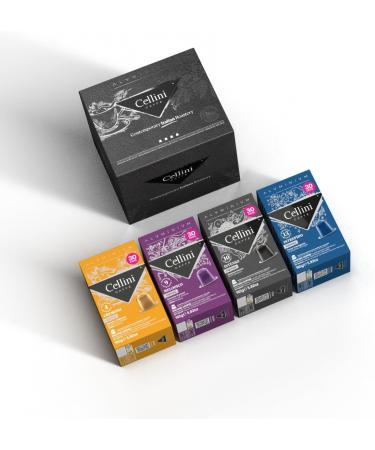 Cellini Aluminium Coffee Capsules Tasting Kit 120pcs | Nespresso Compatible Capsules - Buy Online on SooperMarket.com