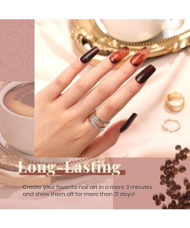 Beetles Coffee Cafe Collection Gel Nail Polish Set - Autumn Winter Neutral Beige Mauve Colors - Manicure Kit with LED Lamp - Soak Off Gel Gifts - Buy Online on SooperMarket.com