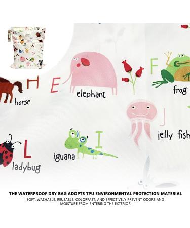 CQQNIU 2 Pcs Baby Waterproof Diaper Organizer - Reusable Wet Bag for Swimwear & Day Care - Dinosaurs Letters Design - Buy Online on SooperMarket.com