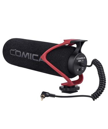 comica CVM-V30 LITE Video Microphone,Super-Cardioid Condenser On-Camera Shotgun Microphone for Canon Nikon Sony Panasonic DSLR Cameras,Mic for iPhone Android Smartphone with 3.5mm Jack(Red)