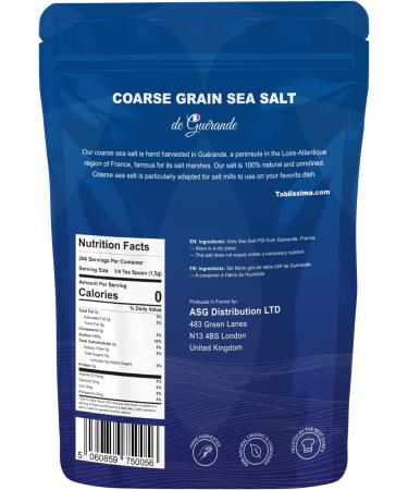 Coarse Grey Sea Salt from Guerande - Natural and Hand harvested in Brittany (400g) - Buy Online on SooperMarket.com