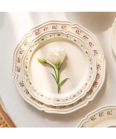 Serving Plates Ceramic Vintage Rose Dinner Plate Kitchen Tableware Salad Plate Steak Plate Fruit Deep Dish Dinner Plate Large Dinner Plate for Kitchen Hotel Restaurant for Appetizer Dinner and Desse - Buy Online on SooperMarket.com