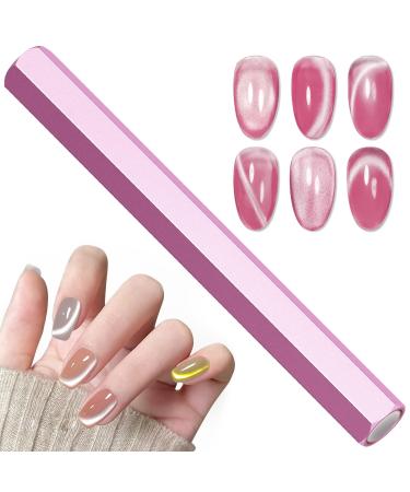 MIZHSE Magnet Nail Tool: Double-Head Nail Magnet Pens Cat Eye Magnet Tool Hexagonal Design Magnet Stick Nail Art Cat Eye Magnet Stick Nail Design Tools for Studio Nail Salon Home DIY