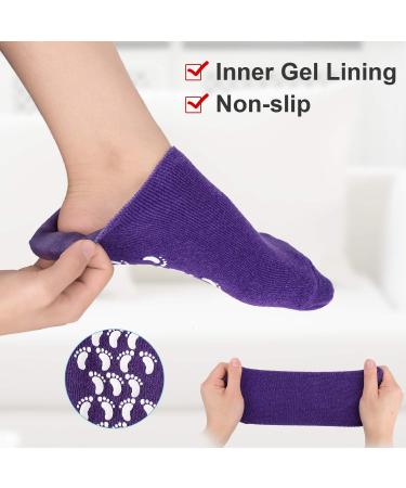 Moisturizing Gel Heel Spa Socks for Soft, Smooth Feet - Infused with Essential Oils - (Blue & Purple) - Women & Men - Buy Online on SooperMarket.com