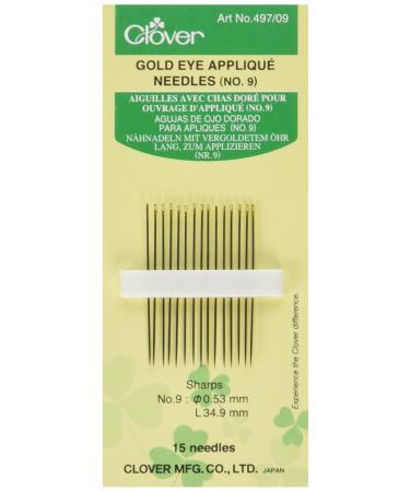 Clover Gold Eye Applique Needles No. 9 No.9 Metal