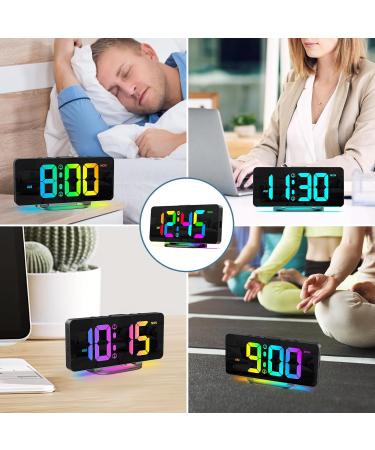 Ankilo Digital Alarm Clock for Deep Sleepers | RGB Color Changing Night Light & Charging Station | Bright LED Bedside Clock for Kids & Adults - Buy Online on SooperMarket.com