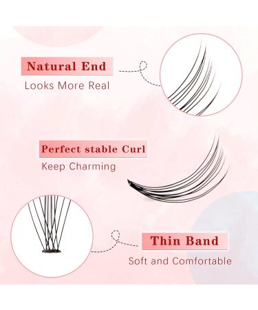 Glowing Win Individual False Eyelashes - Cluster Lashes 228 PCs DIY Extensions (0.07C 10D+20D Mix 8-14mm) | Premium Artificial Eyelash Extensions - Buy Online on SooperMarket.com