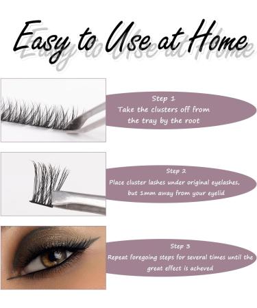 DIY Individual Cluster Lash Extension Kit with Bond and Seal Remover Tweezers | 204 Pcs 10-16mm Natural Light C/D Curl False Eyelashes | Beginner at Home - OP01+OP17 - Buy Online on SooperMarket.com