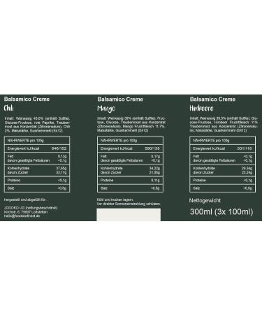 FOODOKO FINEST Balsamic Vinegar Cream Gift Set - Raspberry Mango & Chilli - 3x100ml Bottles - Fine Spanish Delicatessen for International Shipping - Buy Online on SooperMarket.com