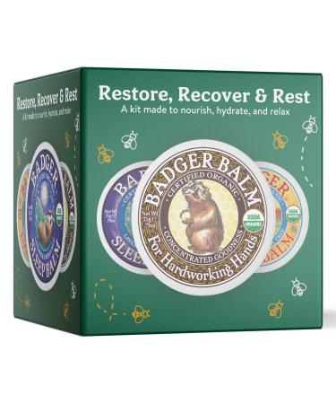 Badger - Restore Recover & Rest Kit | Natural Wellness for Stress Relief & Recovery | International Shipping Available - Buy Online on SooperMarket.com