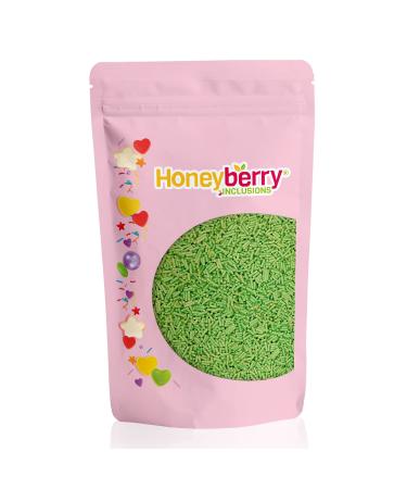 HONEYBERRY INCLUSIONS Green Sugar Strands Sprinkles 200g - Premium Edible Decorating Vermicelli Sprinkles for Baking Cupcake and Cake Decorations Ice Cream Dessert and Icing Decoration Toppers