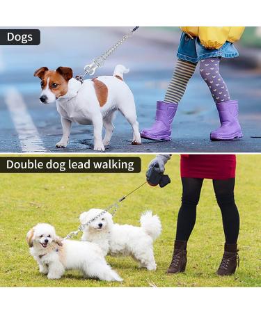 Tiesome Metal Double Dog Leash - 360 Rotation Chew-Proof Dual Leash for Dogs | Ideal for Walking & Training | Durable Two Dog Splitter (2.5mm x 40cm) - Buy Online on SooperMarket.com