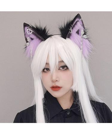 Wontool Animal Ears Headband - Cosplay Animal Ear Headband for Women Plush Cosplay Decoration for School Plays Theater Costumes Stage Shows and Dances Purple - Buy Online on SooperMarket.com